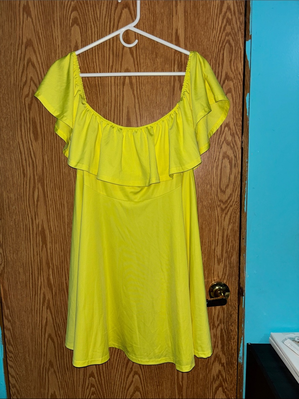 Rosanna Bright Yellow One-Shoulder Ruffle Dress